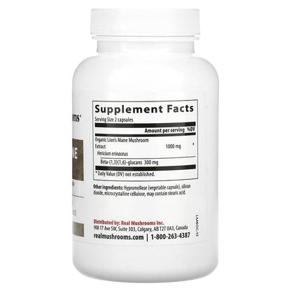 Real Mushrooms, Lion's Mane, Mushroom Extract Powder, Capsules