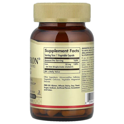 Solgar, Gentle Iron®, 25 mg, 90 Vegetable Capsules