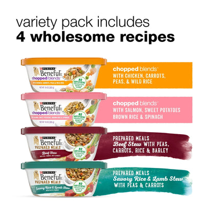 Purina Beneful Dog Food Freshly Prepared Meals Variety Pack Wet Dog Food with Gravy