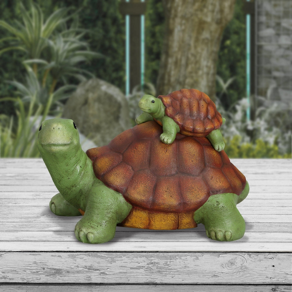 Mainstays Outdoor Turtle and Baby Garden Statuary, 9.25 in L x 6 in W x 6 in H