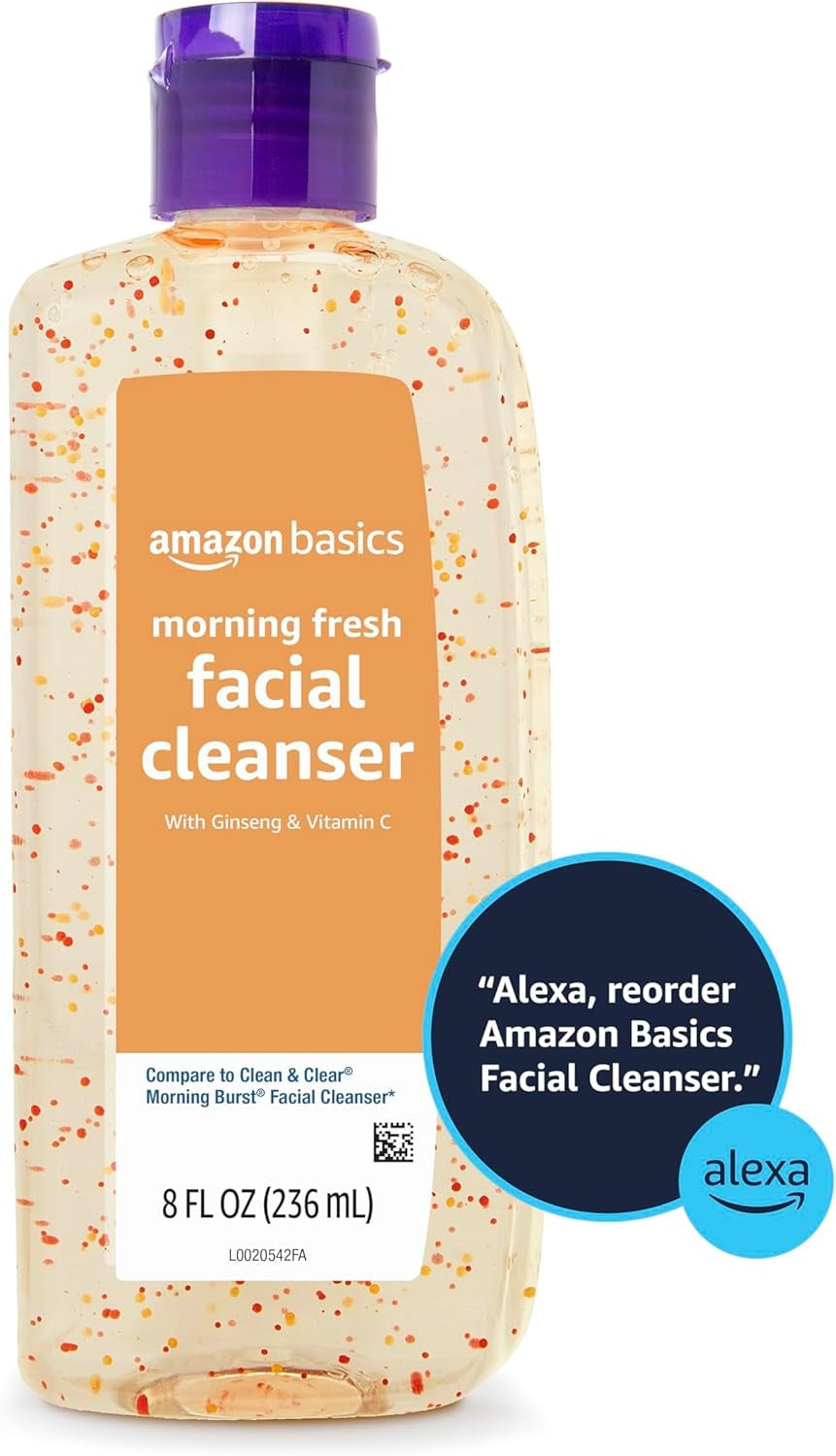Amazon Basics Morning Fresh Facial Cleanser with Ginseng and Vitamin C, 8 fl oz (3-Pack)