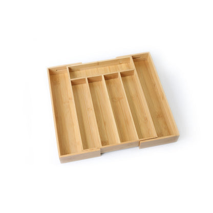 (2 pack) Better Homes & Gardens Natural Bamboo Expandable Silverware Organizer, 13.98 x 10.04-15.35 x 1.97 inches