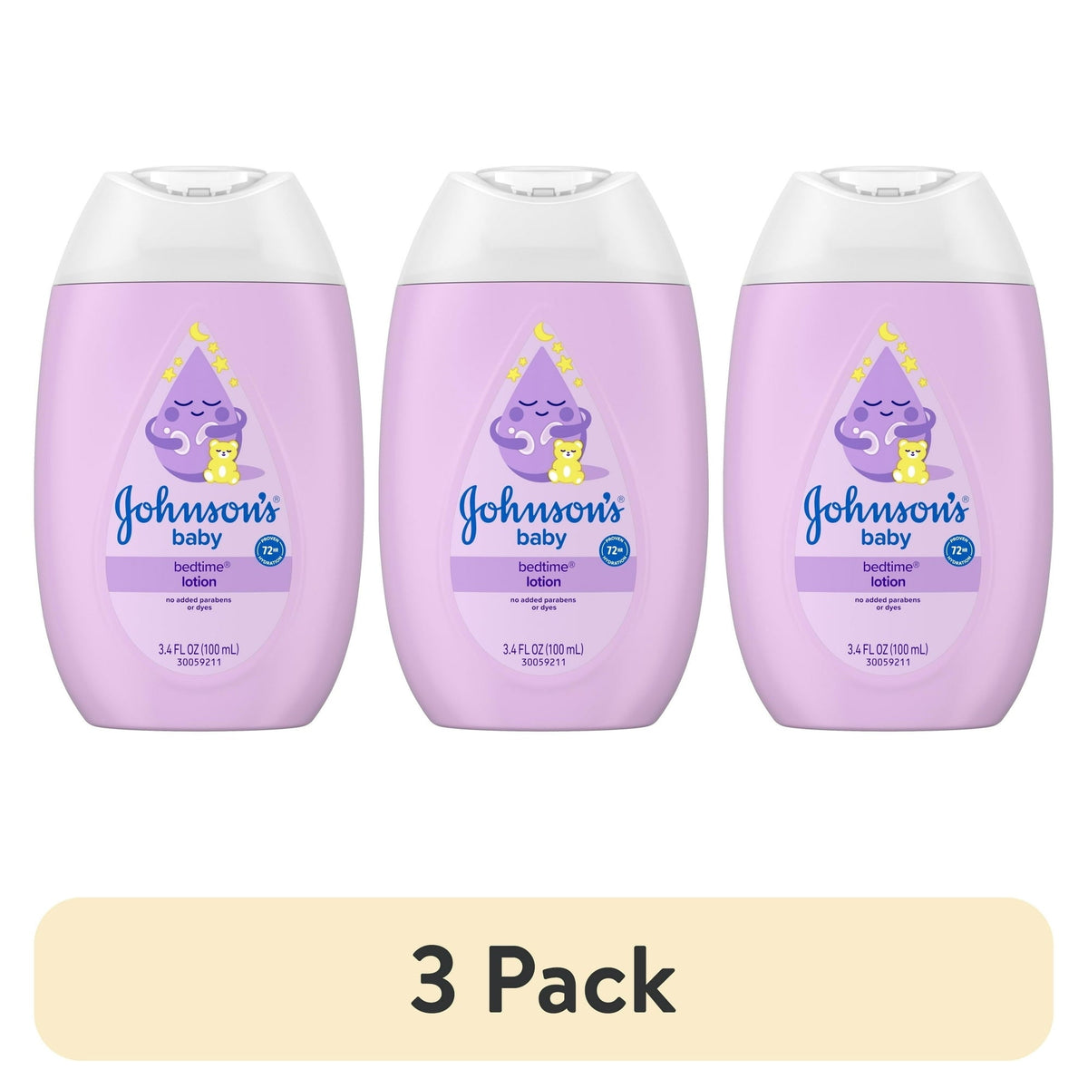 Johnson's Baby Moisturizing Bedtime Baby Lotion, Paraben-Free, 3.4 fl. oz