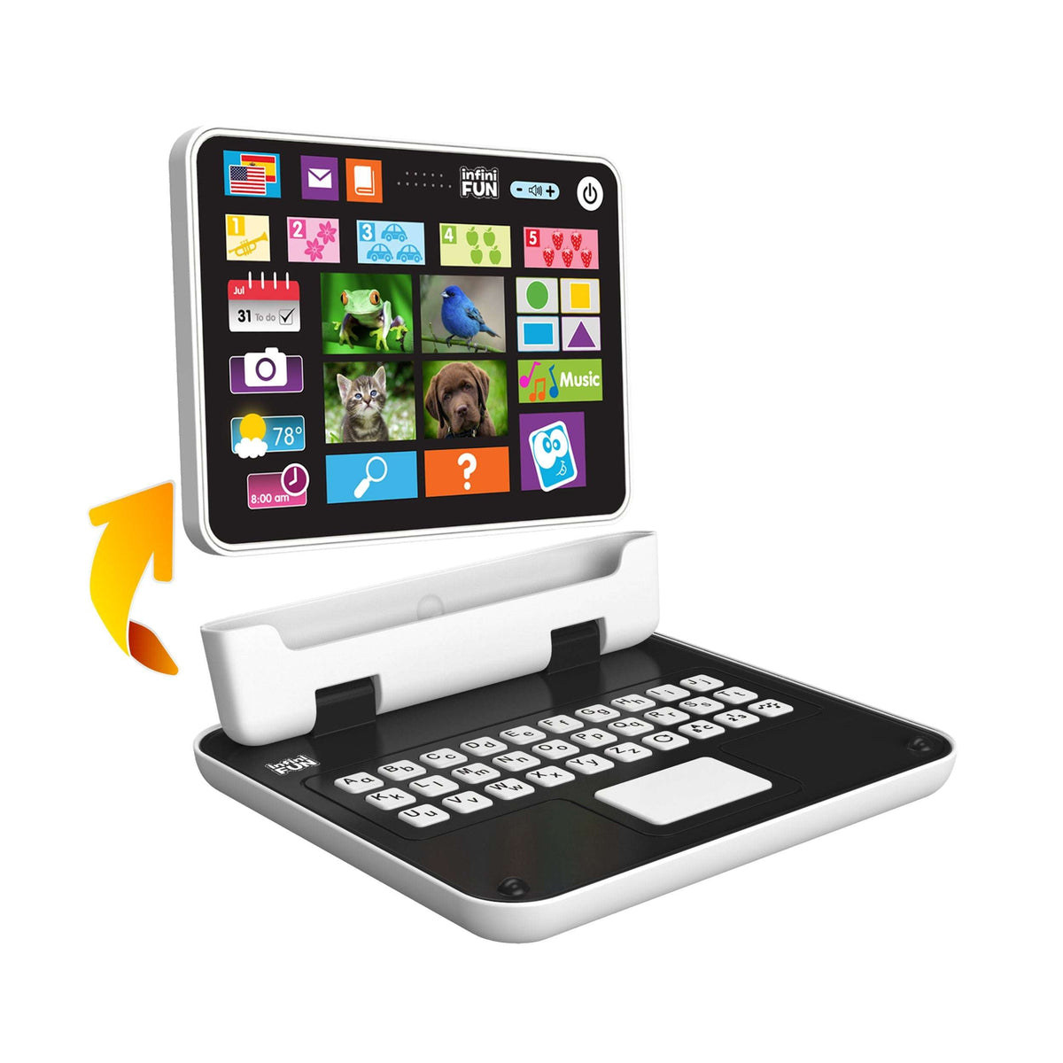 Infinifun My First 2-in-1 Toy Tablet (Bilingual)-Ages 2 Years and up. Learn Abc's, 123's, Colors, Shapes and More