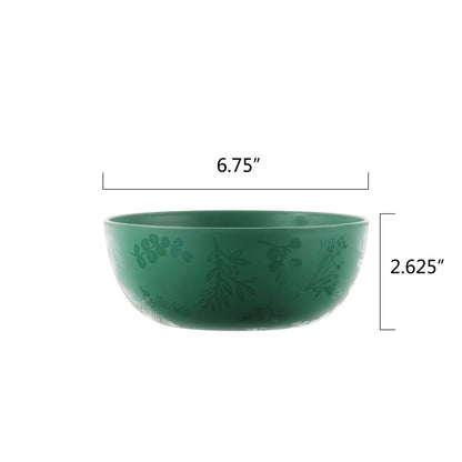 Mainstays 12-Piece Plastic Etched Holly Dinnerware Set, Green
