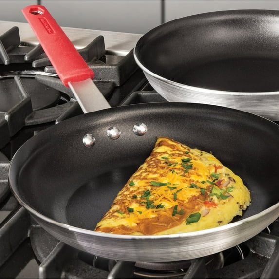 Tramontina Professional 8-Inch Non Stick Small Frying Pan, Heavy-Gauge Aluminum Skillet with Reinforced Nonstick Coating, Red Handle, Dishwasher and Oven Safe