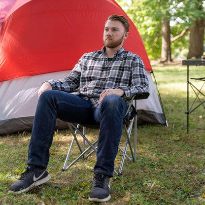 Ozark Trail Quad Folding Camp Chair with Cup Holder