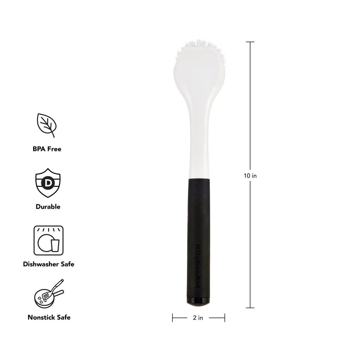 KitchenAid Round Sink Angled Brush with Black Soft Touch Handle