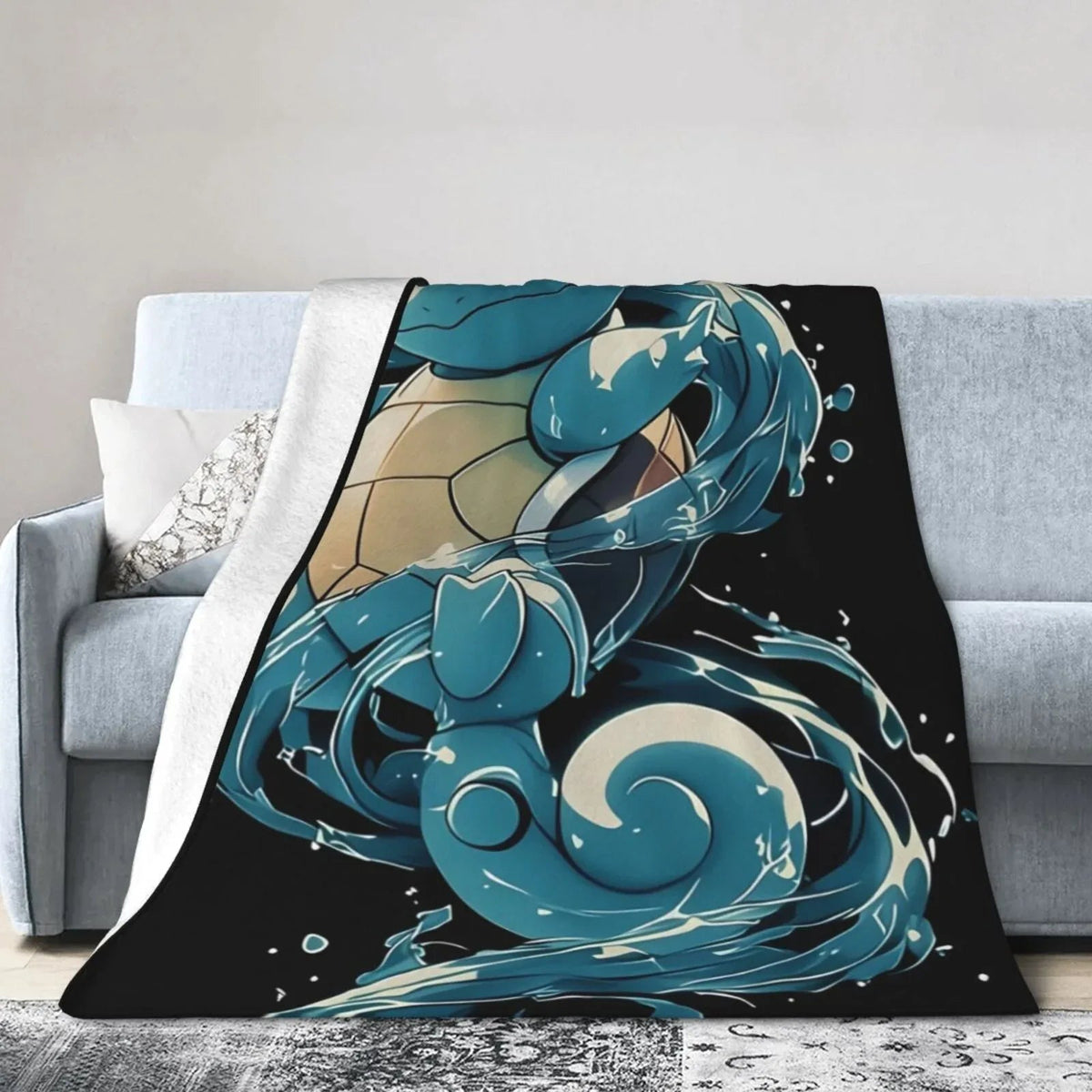 Squirtle Blanket, Soft Flannel Throw Cozy Flannel Blankets Travel Throw Blanket Super Soft Lightweight Bedding Lap Chair Sofa for Adults Kids Teens 40"X30"