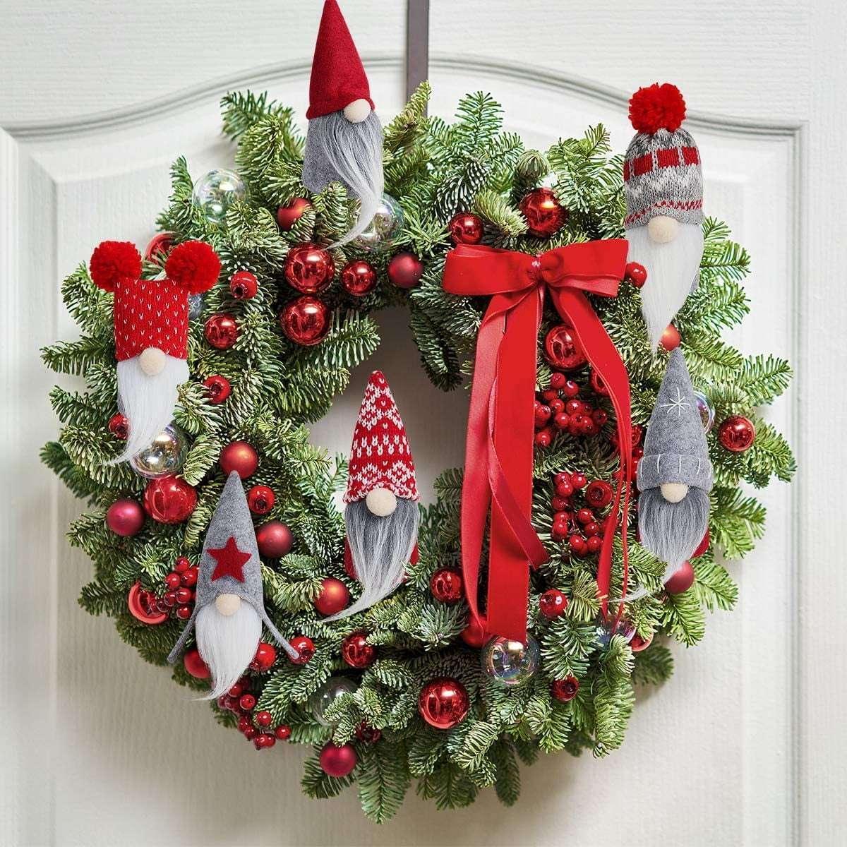 D-FantiX Gnome Christmas Ornaments Set of 6, Handmade Swedish Tomte Gnomes Decorative Ornaments Plush Christmas Decorations Tree Hanging Scandinavian Santa Elf Home Table Decor 2025