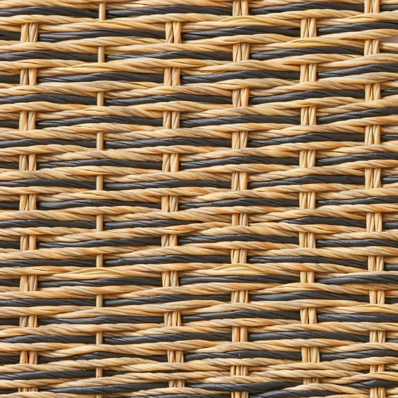 Better Homes & Gardens Beige and Black Resin Rattan Rectangular Serving Tray