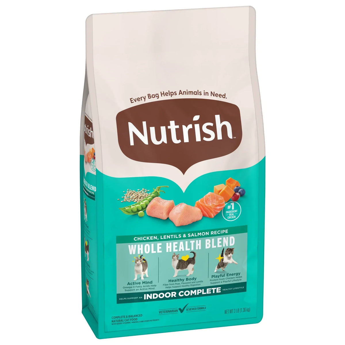 Nutrish Indoor Complete Chicken, Lentils & Salmon Recipe Dry Cat Food (Rachael Ray)