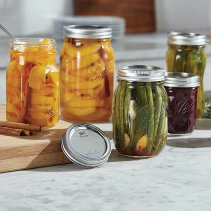 Ball Wide Mouth Glass Mason Jars with Lids and Bands, Used for Canning, Pickling, Juice, Jam, Jelly, Quart Size 32 Ounce Pack of 24
