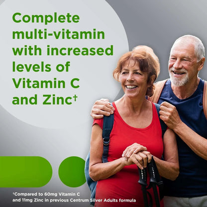 Centrum Silver Adults 50 Plus Multivitamin with Vitamins C, D, and E, 125 Count