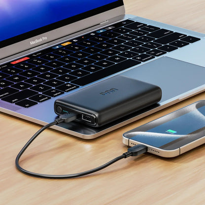onn 10,000 mAh Dual USB-C/USB-A Port Portable Battery, Black