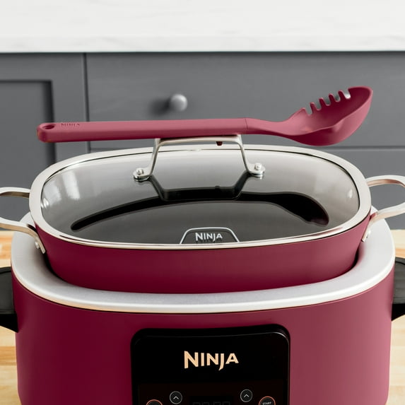 Ninja 10-in-1 Foodi Possible 8.5 Qt Multi-Cooker, Slow Cook, Dutch Oven, Steamer, Triple Heat Fusion, Glass Lid & Integrated Spoon, MC1000WM Cherry Tarte