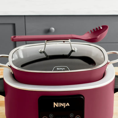 Ninja 10-in-1 Foodi Possible 8.5 Qt Multi-Cooker, Slow Cook, Dutch Oven, Steamer, Triple Heat Fusion, Glass Lid & Integrated Spoon, MC1000WM Cherry Tarte