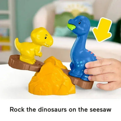 Fisher-Price Little People Spin & Play Dinosaur Playground Toddler Playset, 6 Pieces