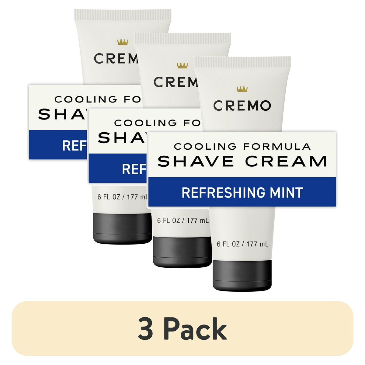 (3 pack) Cremo Men's Cooling Shave Cream, Refreshing Mint Scent, 6 fl oz