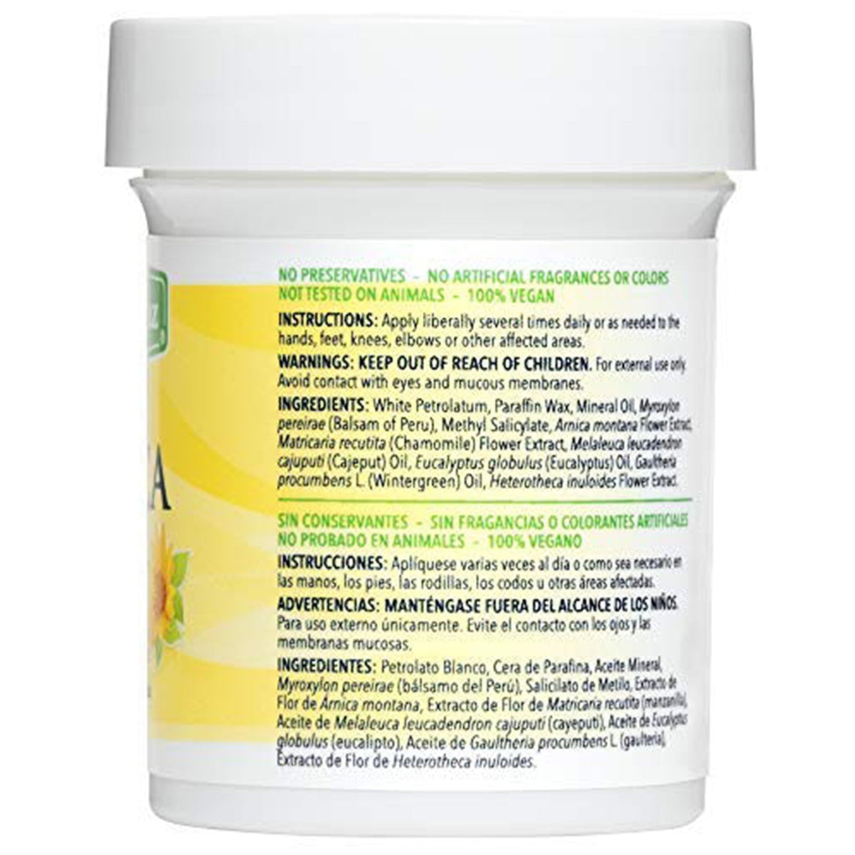 De La Cruz Arnica Salve Moisturizer for Cracked Skin, for Dry and Cracked Hands, Elbows and Feet, 2 oz Jar