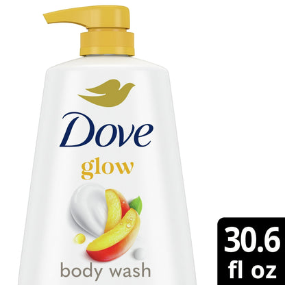 (3 pack) Dove Glowing Gentle Body Wash for Women All Skin Mango & Almond Butter, 30.6 fl oz