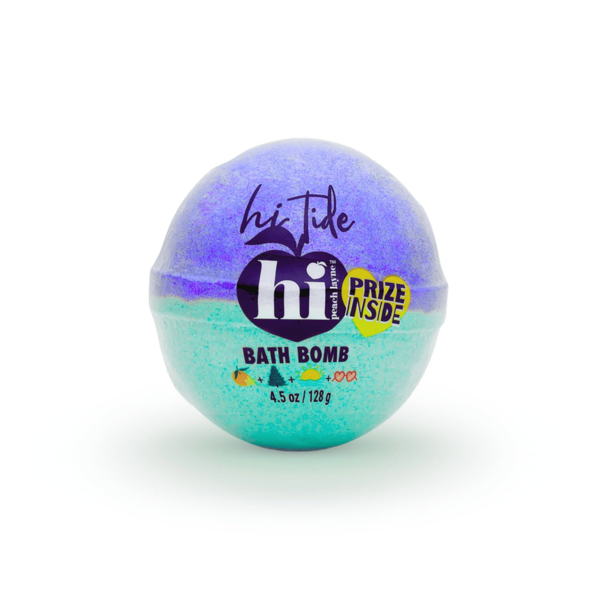 (3 pack) Hi Peach Layne Hi Tide, Periwinkle and Turquoise Clean Beauty Bath Bomb with Prize, 4.5oz