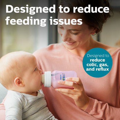(3 pack) Philips Avent Anti-colic Bottle with AirFree Vent, 9oz, 3pk, Pink, SCY703/13