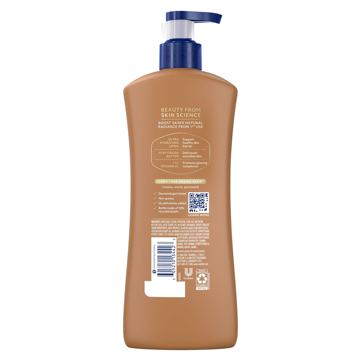 (3 pack) Vaseline Cocoa Radiant Body Lotion Cocoa for Dry Skin Cocoa Radiant Lotion Made with Ultra-Hydrating Lipids and Pure Cocoa Butter for a Long-Lasting, Radiant Glow, 20.3 Fl oz