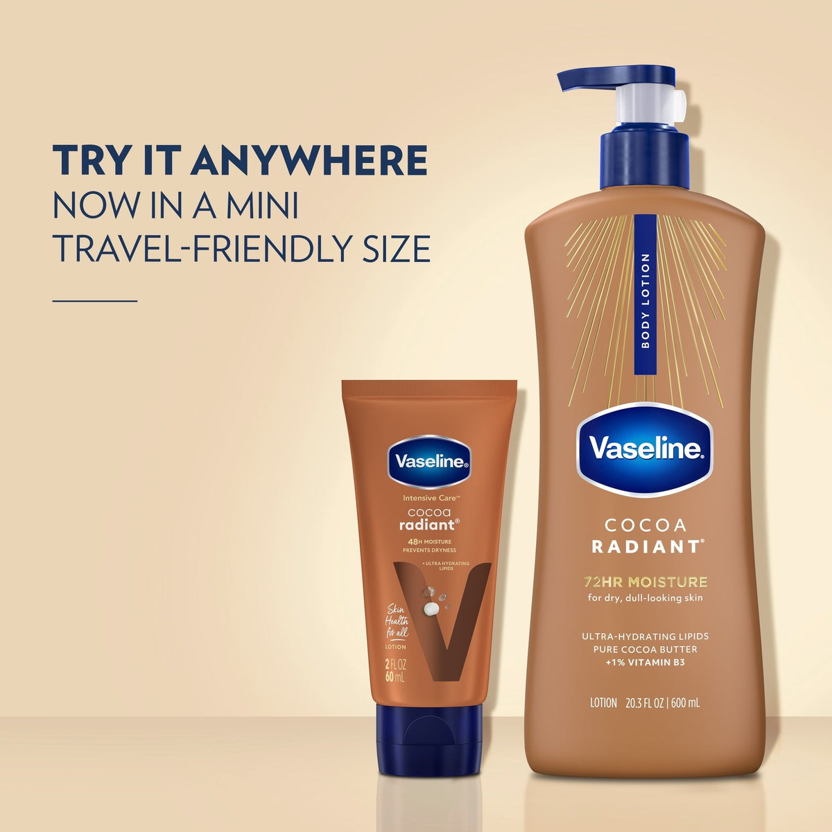 (3 pack) Vaseline Cocoa Radiant Body Lotion Cocoa for Dry Skin Cocoa Radiant Lotion Made with Ultra-Hydrating Lipids and Pure Cocoa Butter for a Long-Lasting, Radiant Glow, 20.3 Fl oz