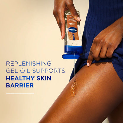 (3 pack) Vaseline Intensive Care Cocoa Radiant Body Gel Oil for Glowing Skin Made with 100% Pure Cocoa Butter + Replenishing Oils, 6.8 fl oz
