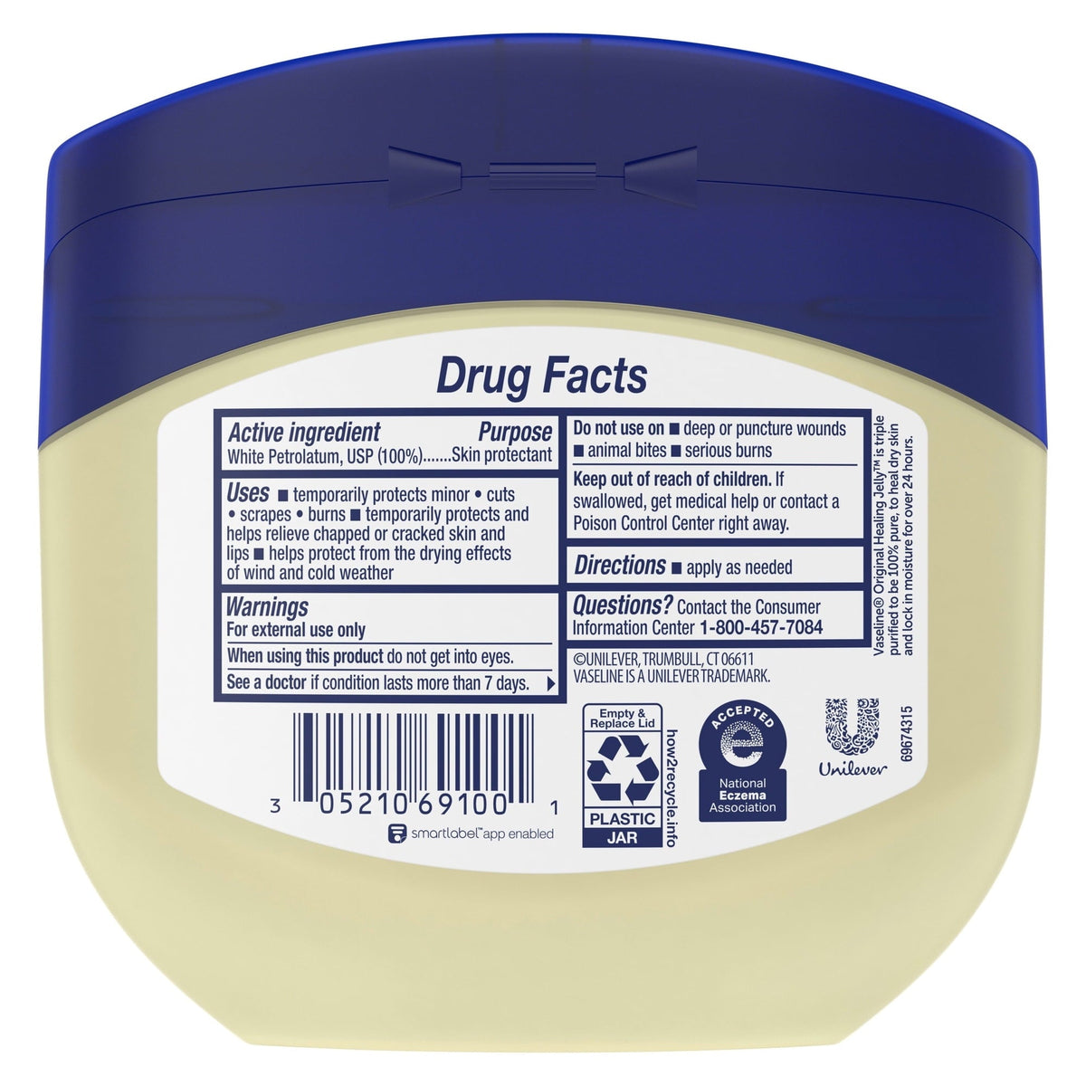 (3 pack) Vaseline Petroleum Jelly Skin Care For Dry Skin and Eczema Relief Original 100% Pure Petroleum Jelly, 13 oz