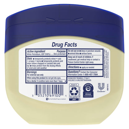 (3 pack) Vaseline Petroleum Jelly Skin Care For Dry Skin and Eczema Relief Original 100% Pure Petroleum Jelly, 13 oz