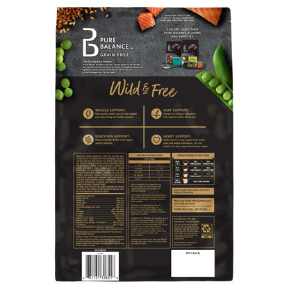Pure Balance Wild & Free Grain-Free Salmon & Pea Recipe Dry Dog Food, 4 lbs