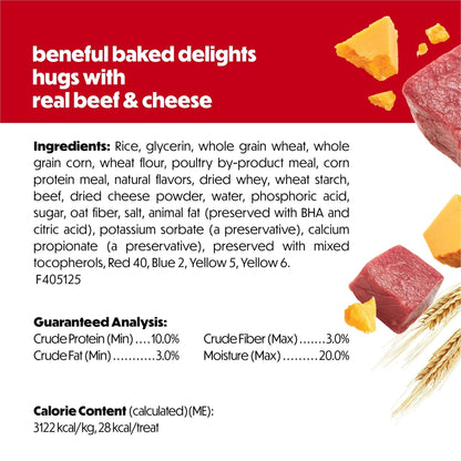 Purina Beneful Baked Delights Hugs with Real Beef and Cheese Oven Baked Dog Treats, 19.5 oz Pouch