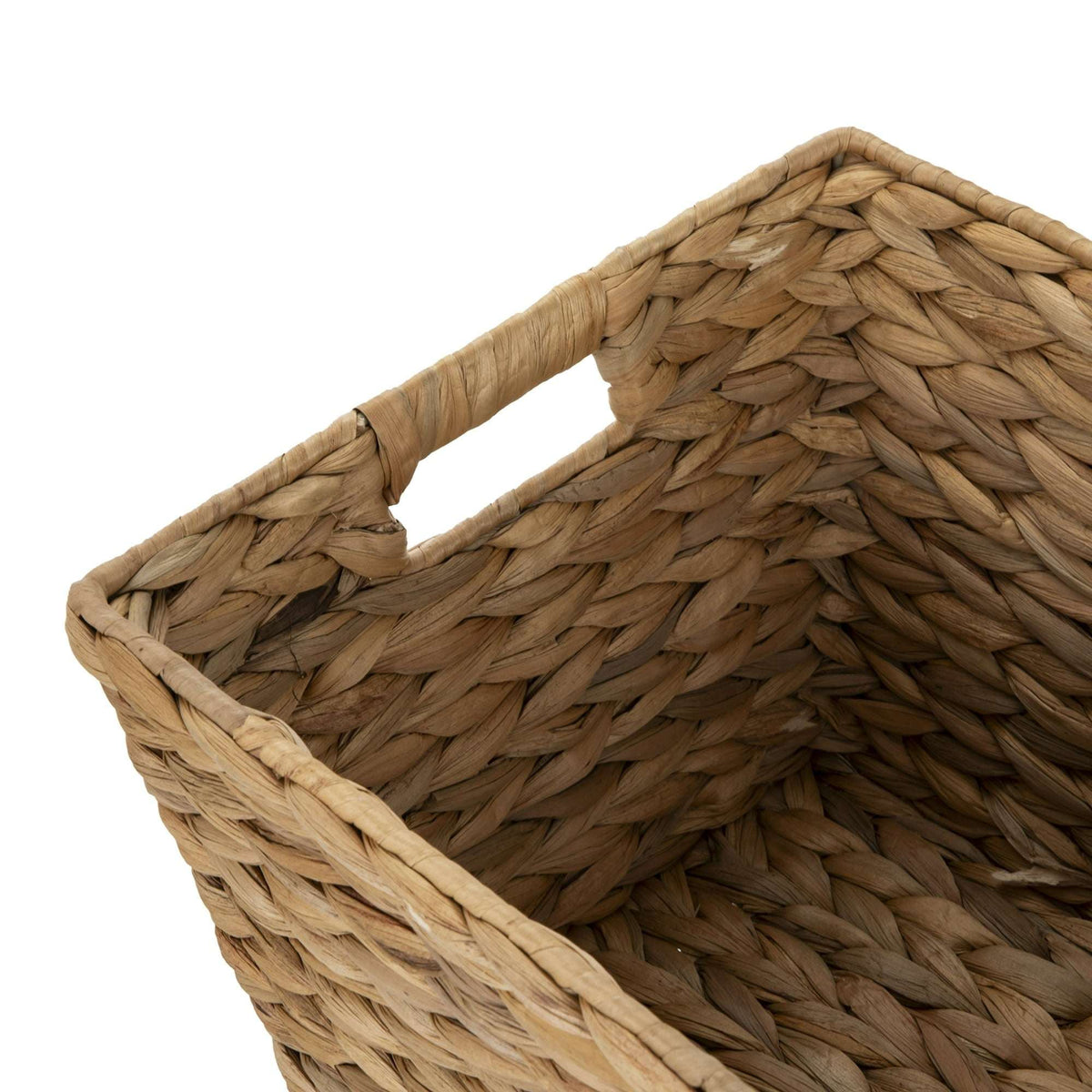 Better Homes & Gardens Extra Large Natural Woven Water Hyacinth Boat Decorative Storage Basket, (extra large 19 in x 17 in x 14 in) & (large 14 in x 11 in x 8.5 in)