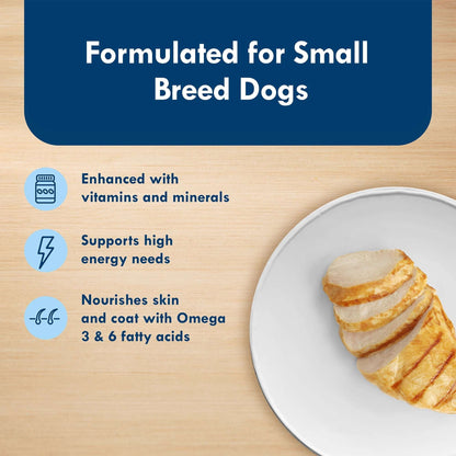 Blue Buffalo Delights Small Breed Roasted Chicken Flavor in Hearty Gravy Wet Dog Food for Adult Dogs, Grain-Free, 3.5 oz. Cup