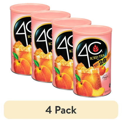 4C Powdered Drink Mix, Natural Peach, 66.1 oz, 1 Ct