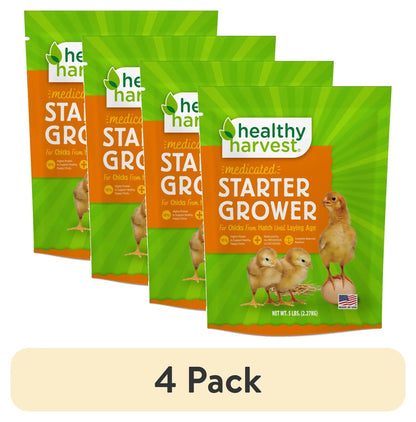 Healthy Harvest Medicated Starter Crumble Feed for Baby Chicks, 5 lb bag