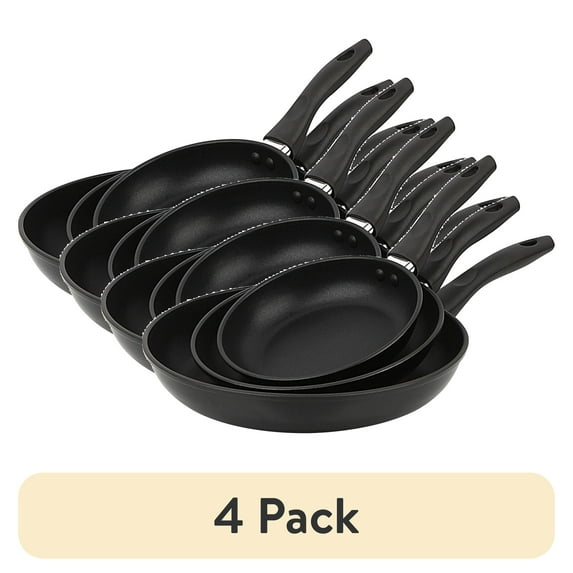 Mainstays 3-Piece Nonstick Aluminum Skillet Set, Black Finish Set of 3