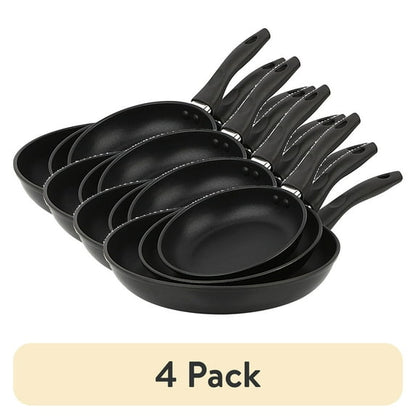 Mainstays 3-Piece Nonstick Aluminum Skillet Set, Black Finish Set of 3