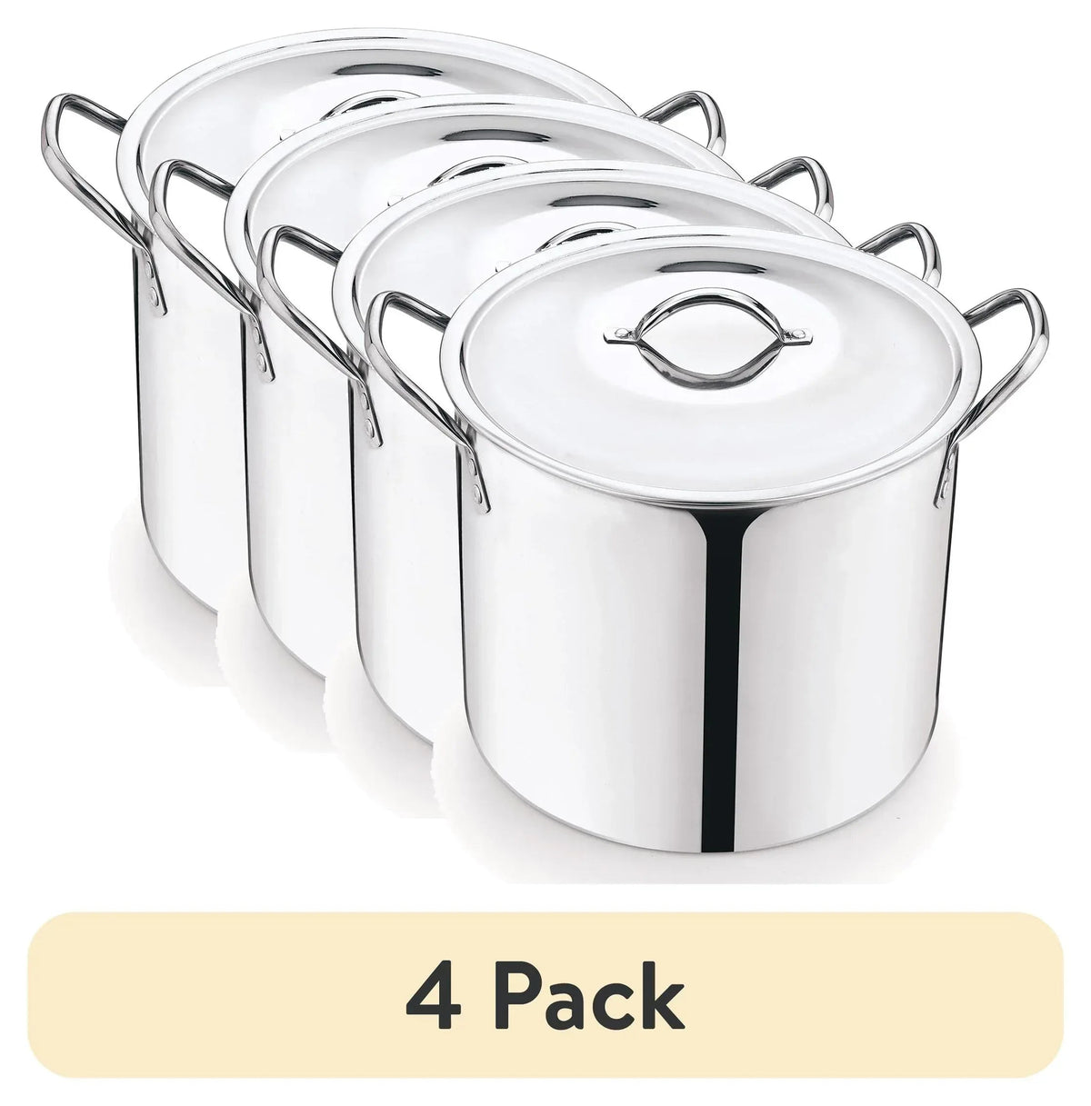 Mainstays 8-Qt Stainless Steel Stock Pot with Metal Lid, Ultra Durable, Stay-Cool Handles, Hand Wash Only