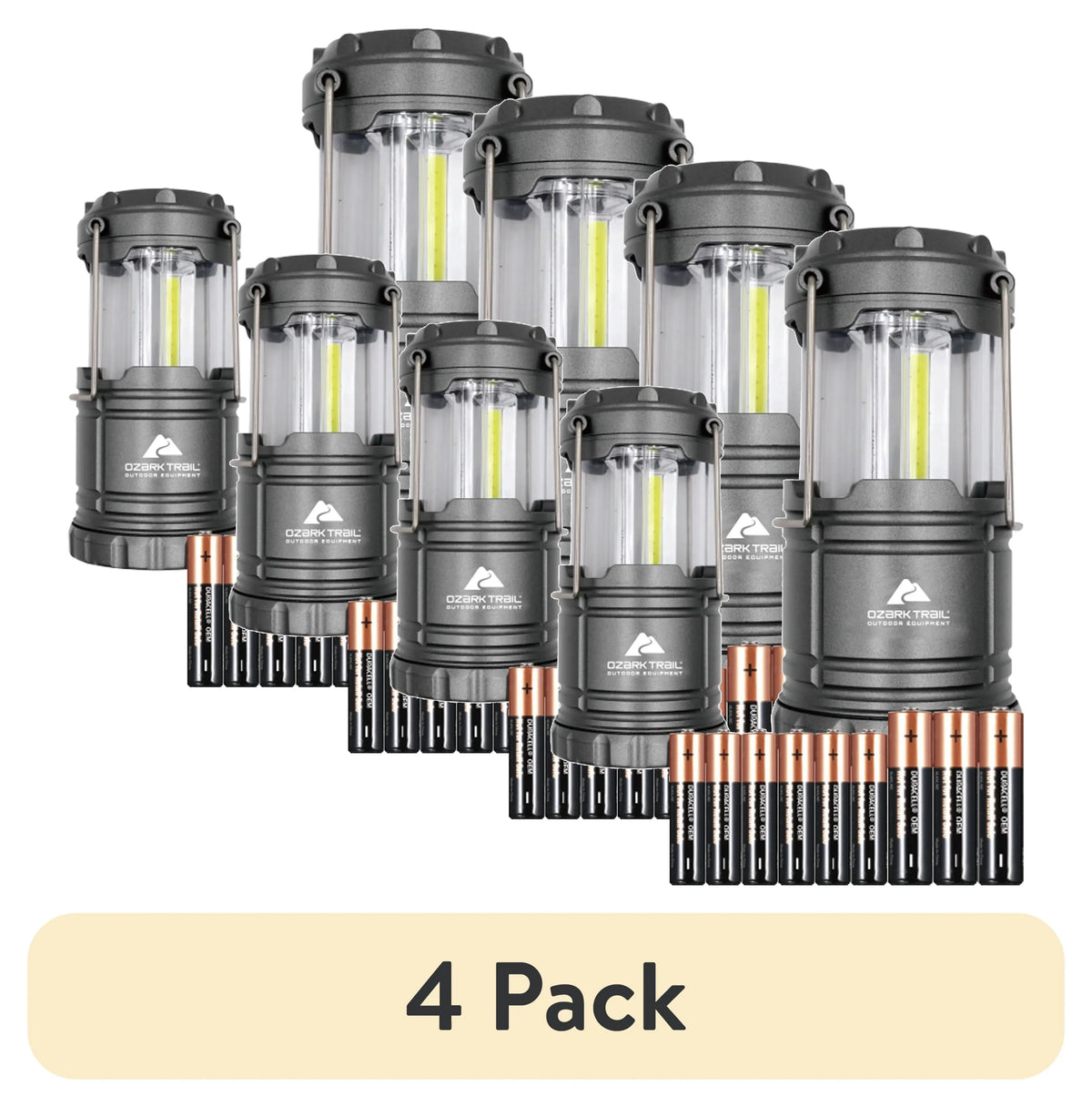 Ozark Trail LED Camping Lanterns 3 Pack with AAA & AA Batteries