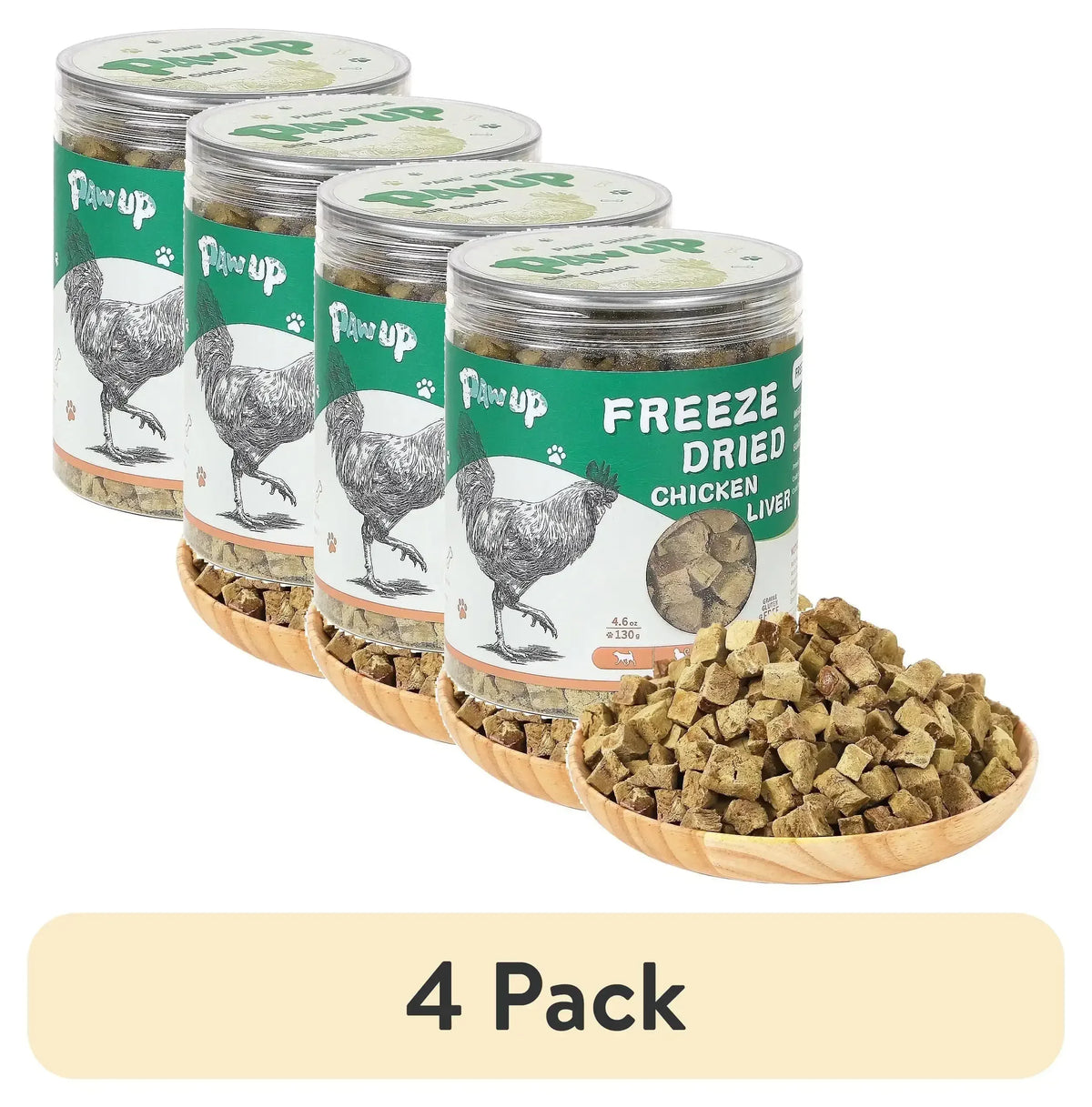 PAWUP Chicken Liver Freeze Dried Dog and Cat Treats, Single Ingredient, Grain Free, No Additives, High Protein Dog Toppers for Training, 4.6oz
