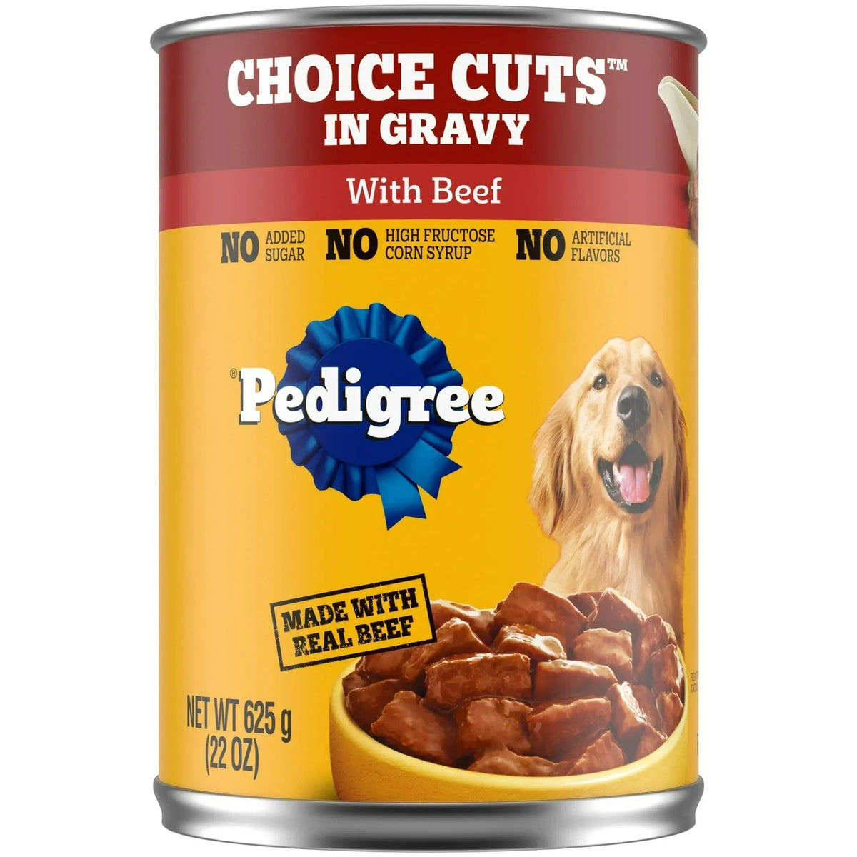 (4 pack) Pedigree Choice Cuts In Gravy With Beef Adult Canned Soft Wet Dog Food, 22 Oz. Can