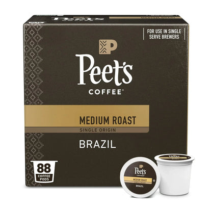 Peet's Coffee Cafe Domingo Blend Premium Medium Roast Single Serve Coffee Pods, 22 Count