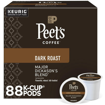 Peet's Coffee Major Dickason's Blend Premium Dark Roast Single Serve Coffee Pods, 22 Count