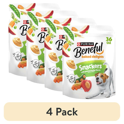 Purina Beneful Baked Delights Snackers with Peanut Butter Flavor Soft Baked Treats for Dogs