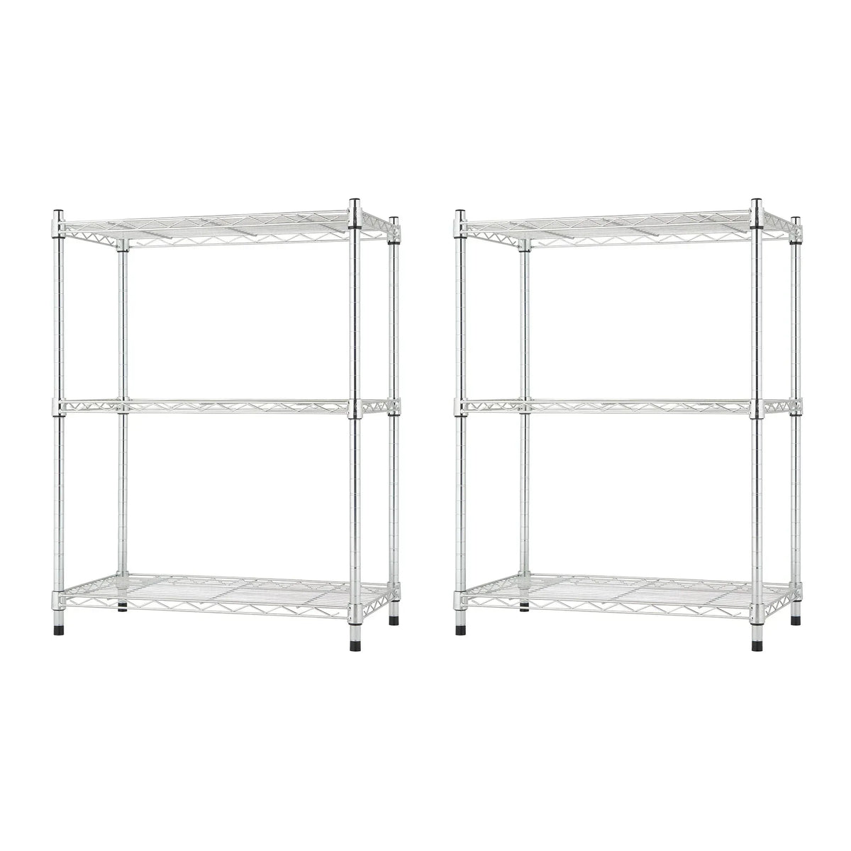 TRINITY 3-tier Modular Wire Shelving Rack 23" x 13" x 30", 2-pack