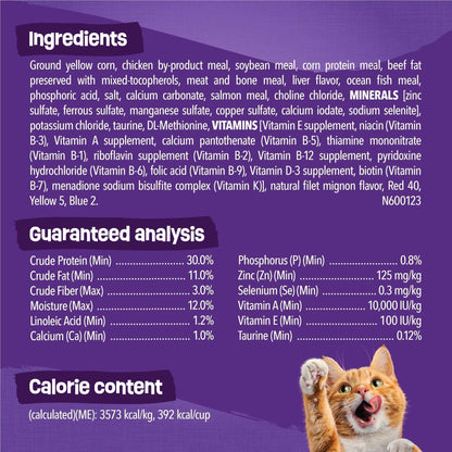 Purina Friskies Surfin and Turfin Favorites Dry Cat Food Flavors of Chicken, Whitefish, Salmon and Filet Mignon, 16 lb Bag