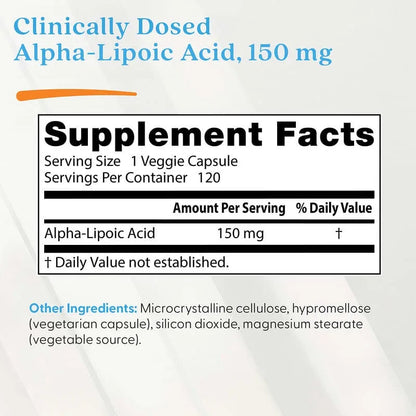 Doctor's Best, Alpha-Lipoic Acid 150, Veggie Caps